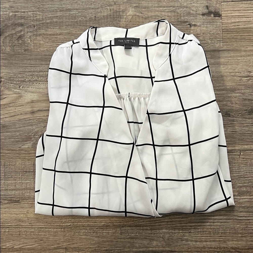 The Limited Black and White Checkered Blouse